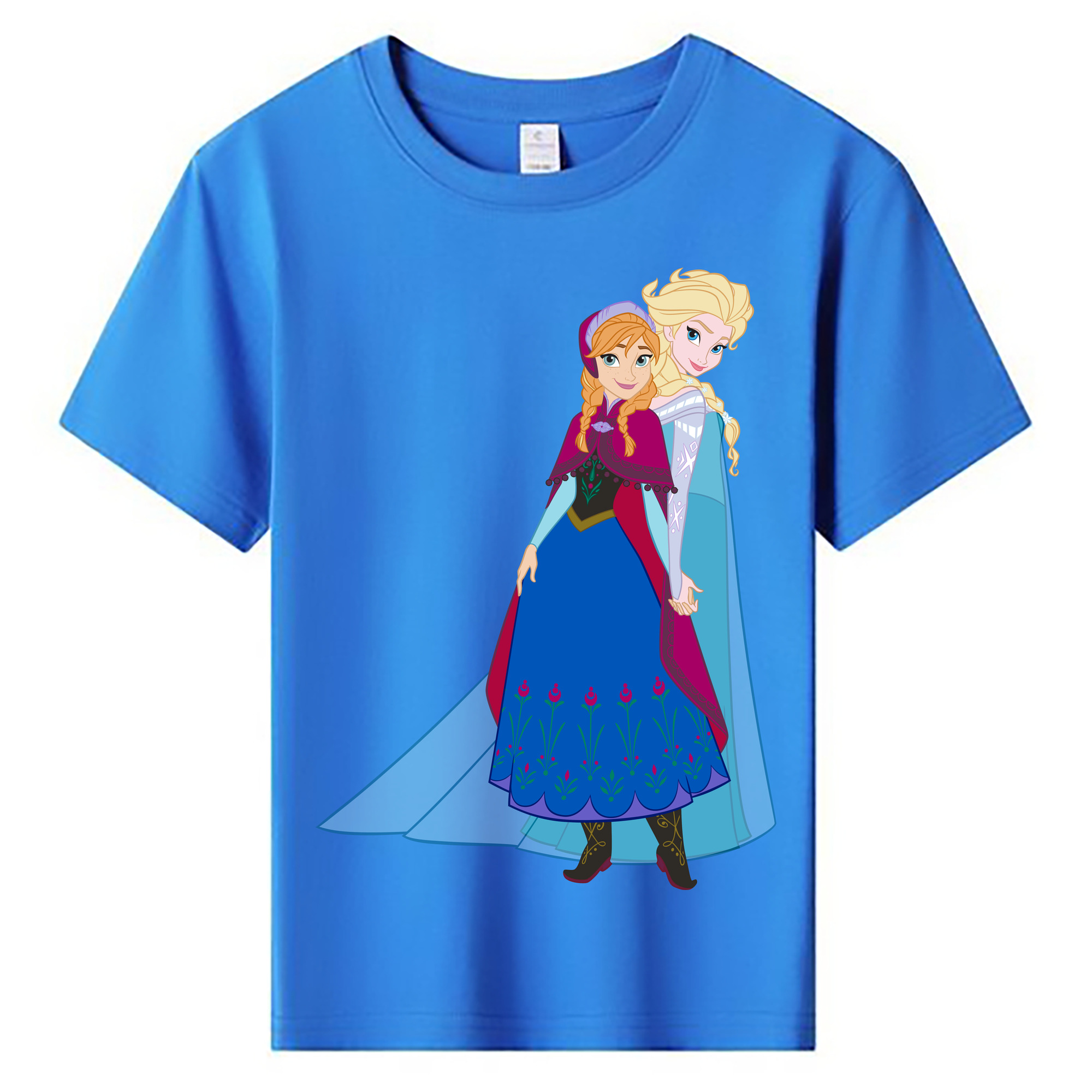 （画像用） アナと雪の女王 アンナ エルサ Frozen Anna Elsa 綿100％キッズTシャツ（フロントプリント）